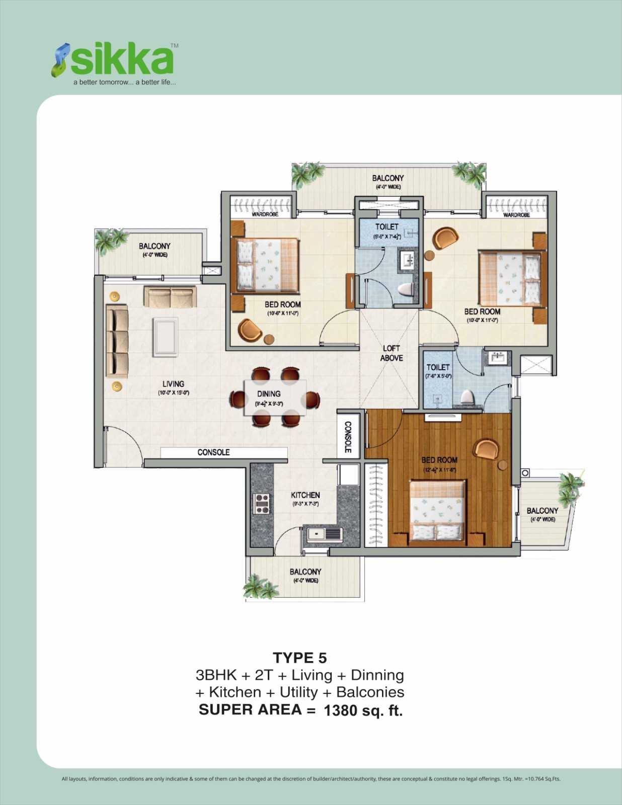 Karnam Greens Unit Plan - Covered Area : 137.5 Sq.m