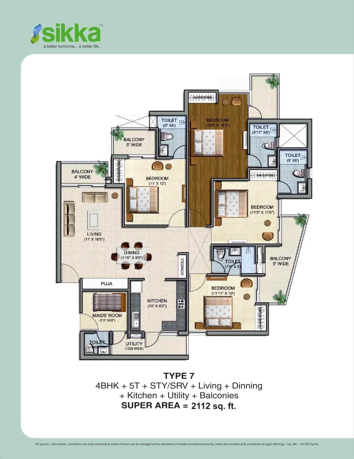 Karnam Greens Unit Plan - Covered Area : 178.37 Sq.m