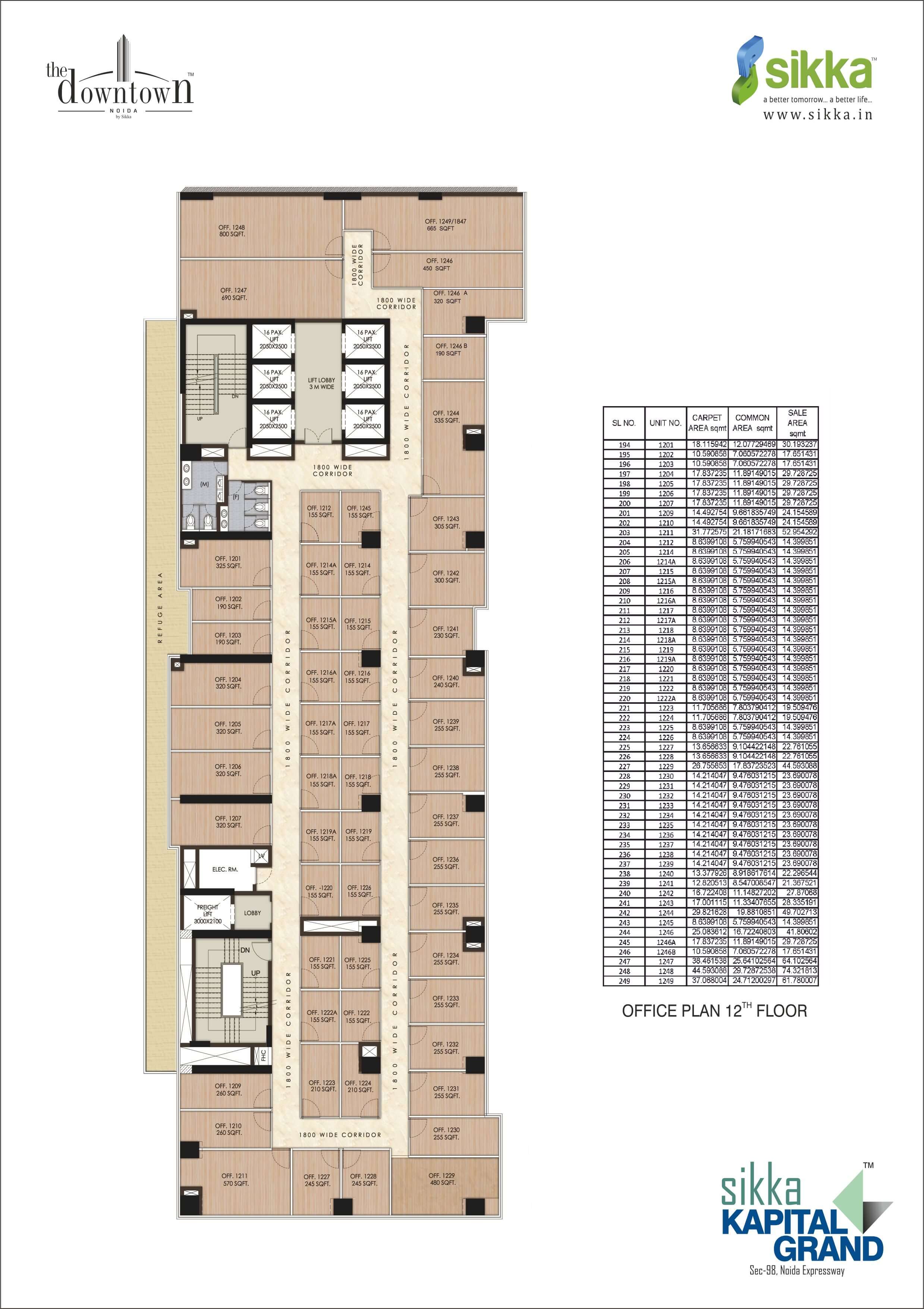 Kapital Grand - Office Plan 12th Floor