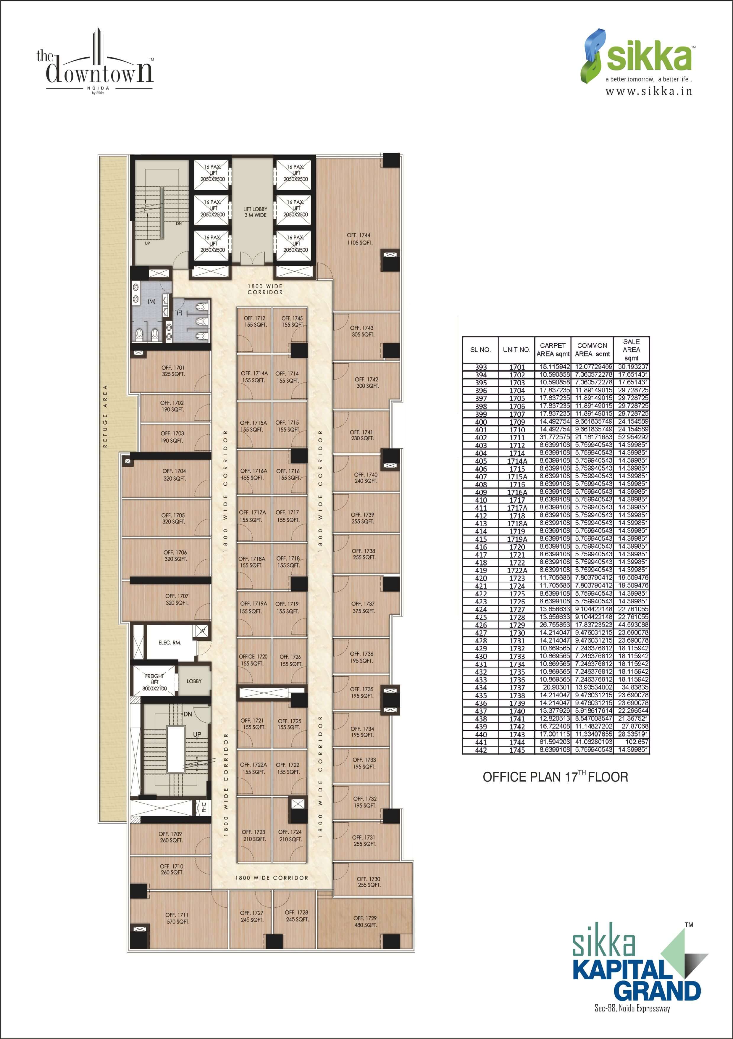 Kapital Grand - Office Plan 17th Floor