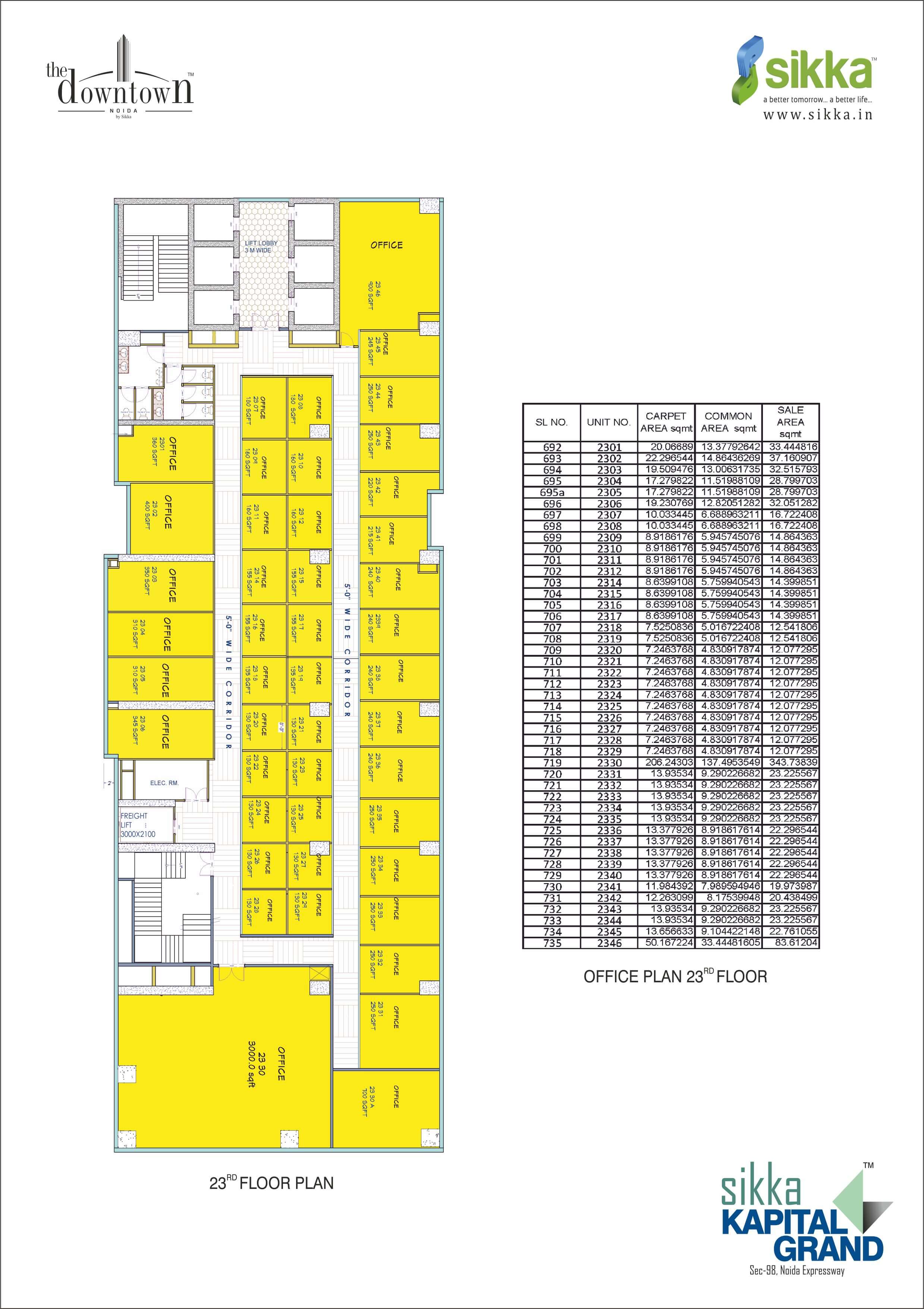Kapital Grand - Office Plan 23rd Floor