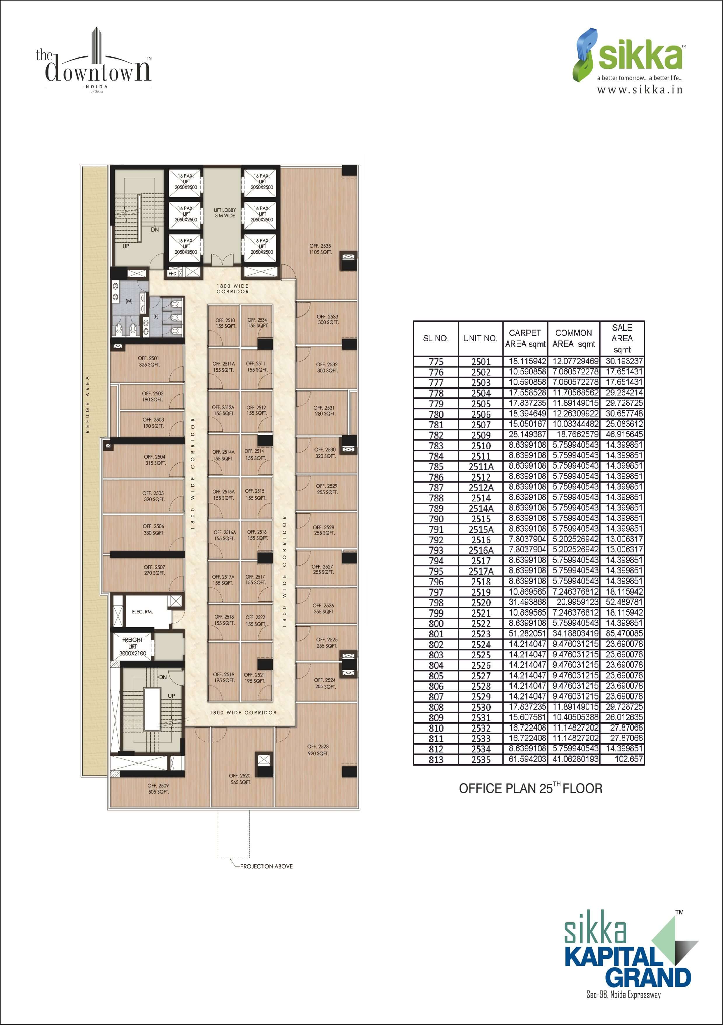 Kapital Grand - Office Plan 25th Floor