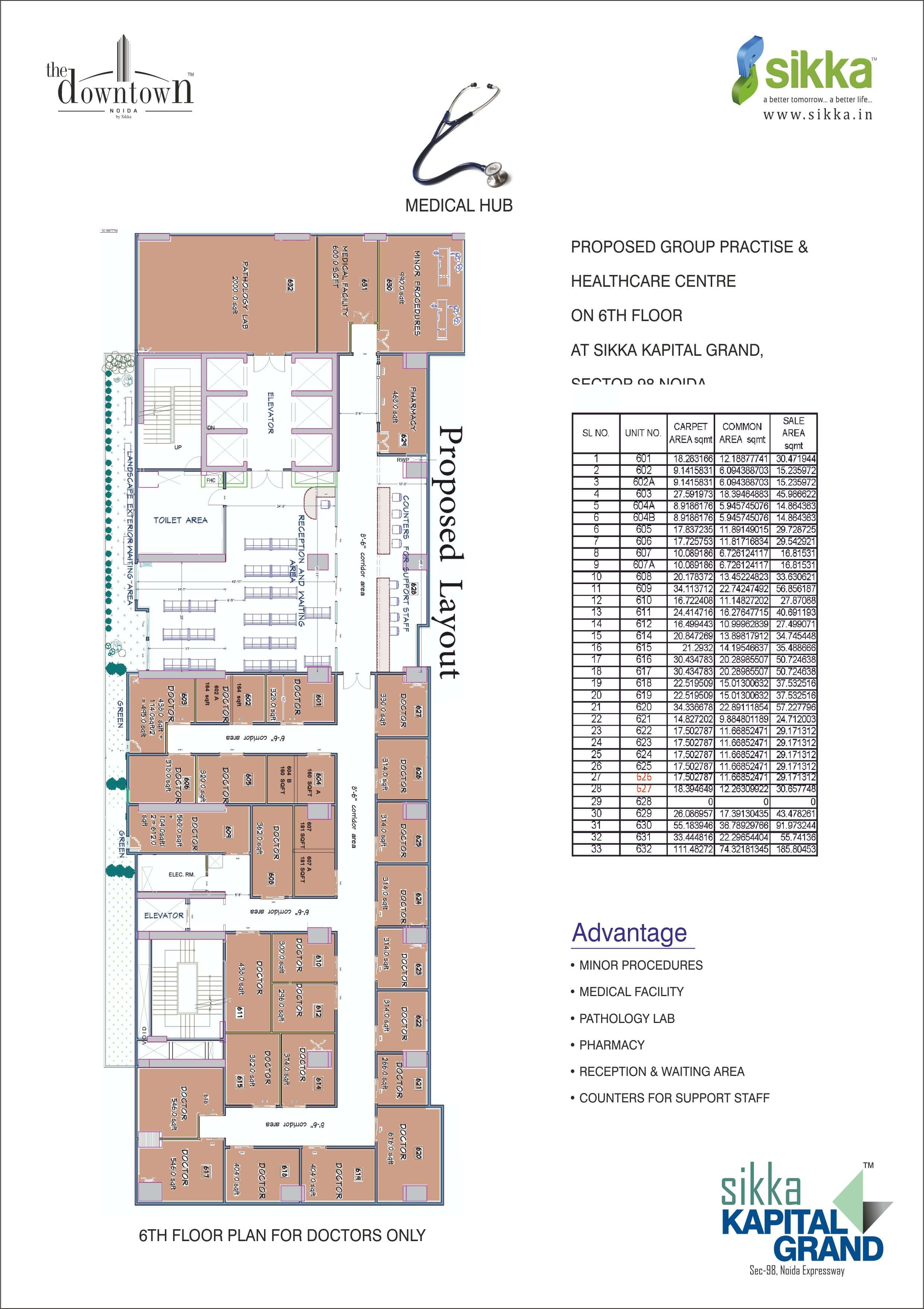 Kapital Grand Floor Plan - Healthcare Centre 6th Floor