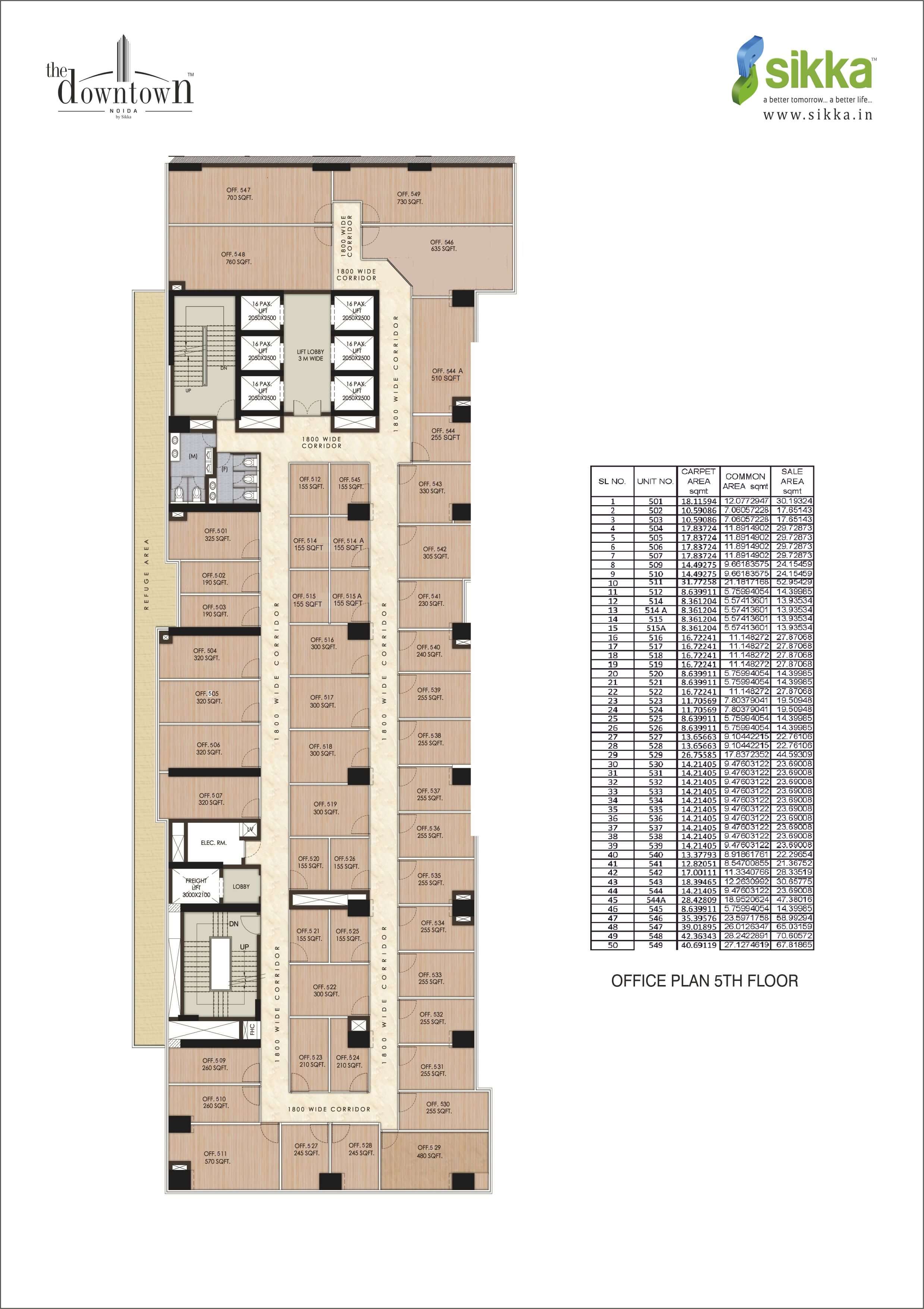 Kapital Grand - Office Plan 5th Floor