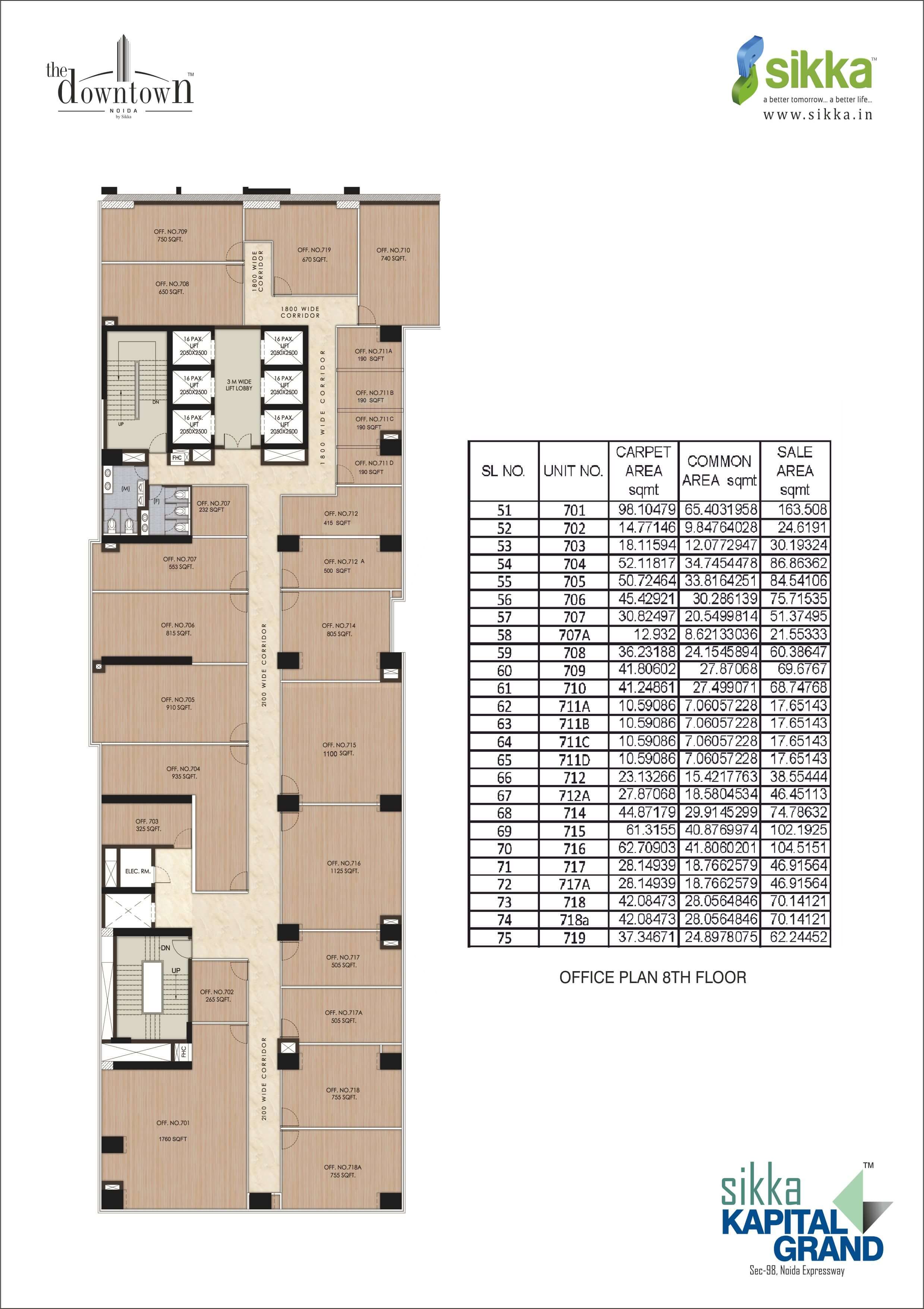 Kapital Grand - Office Plan 8th Floor