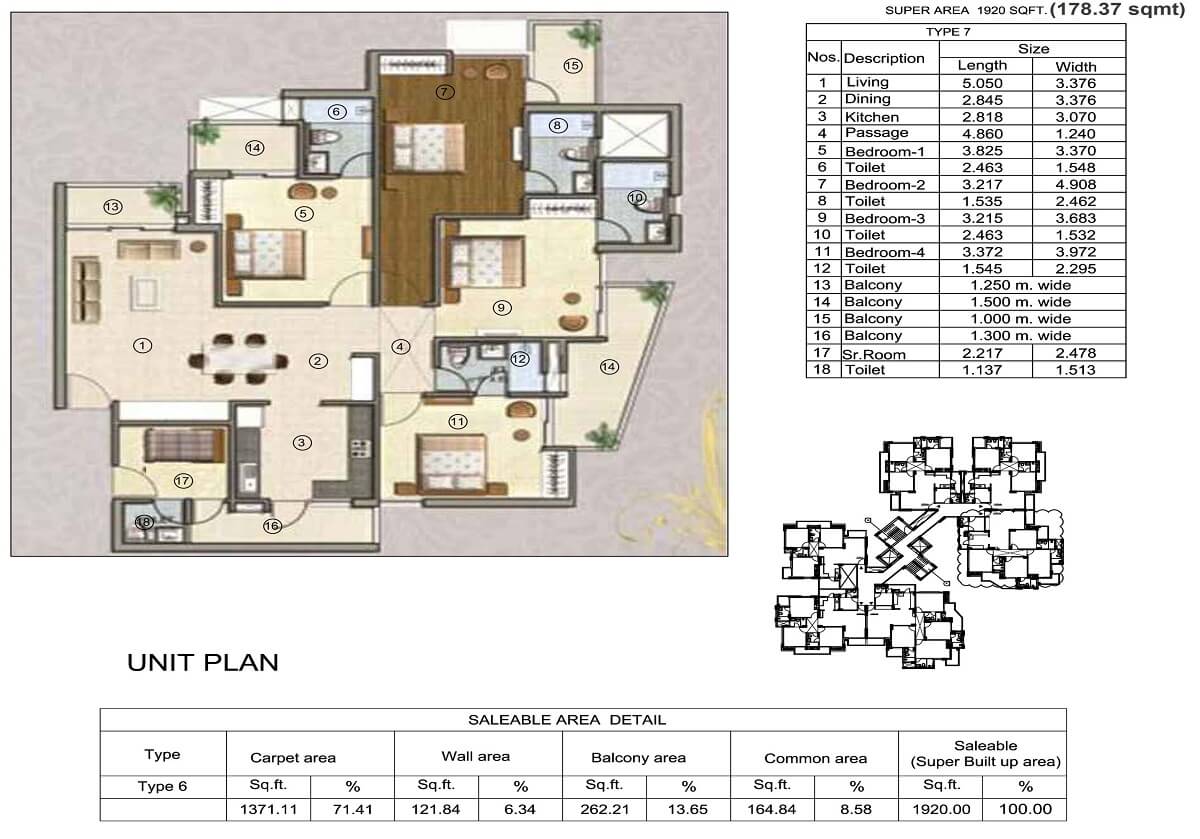 Karnam Greens Unit Plan - Covered Area : 178.37 Sq.m